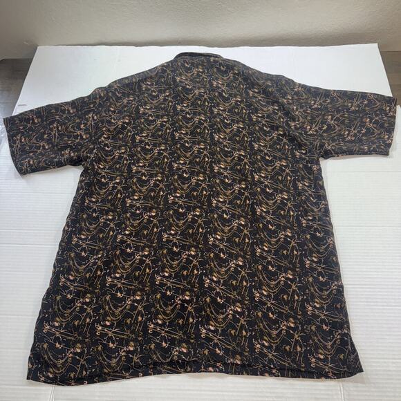 VINTGAE Stacy Adams CLUBBING Shirt Button Up Short Sleeve Black - Men's Size M - Picture 9 of 9